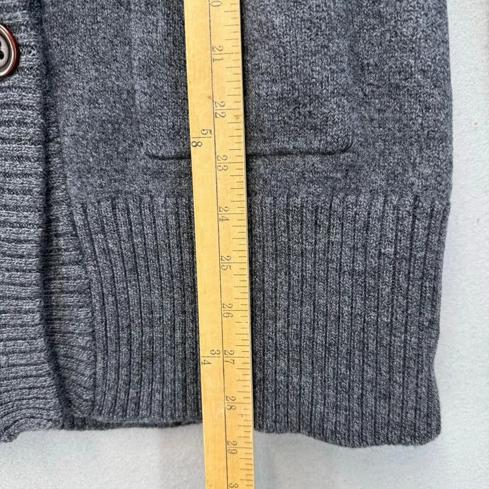 Eddie Bauer Cardigan Sweater Women's L Grey 100% Merino Wool Long Cozy - Picture 10 of 11